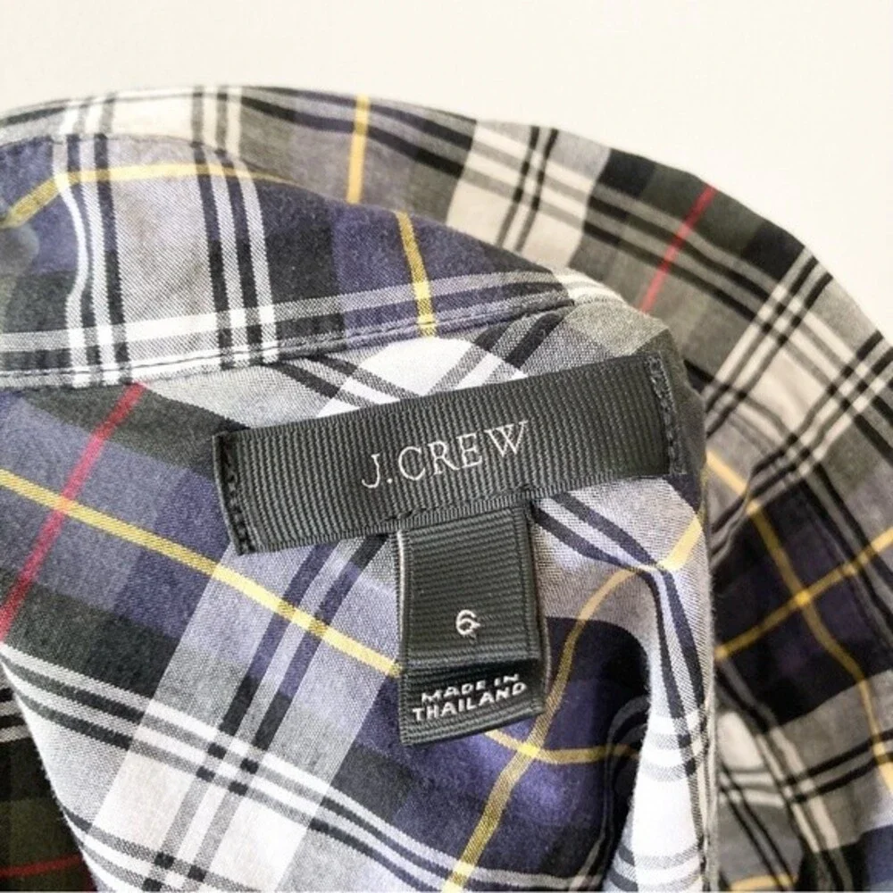 J.‎ Crew Shrunken Boy Shirt Forest Tartan Plaid Top 6